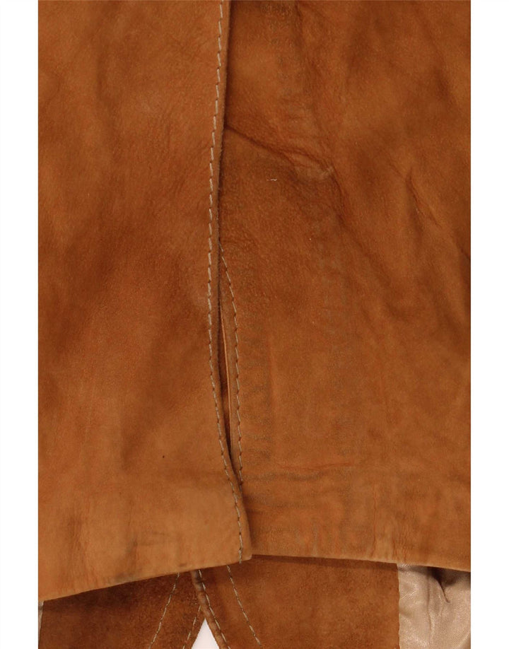 Jaqueta blazer masculina vintage de camurça com 3 botões Reino Unido 40 grande bege