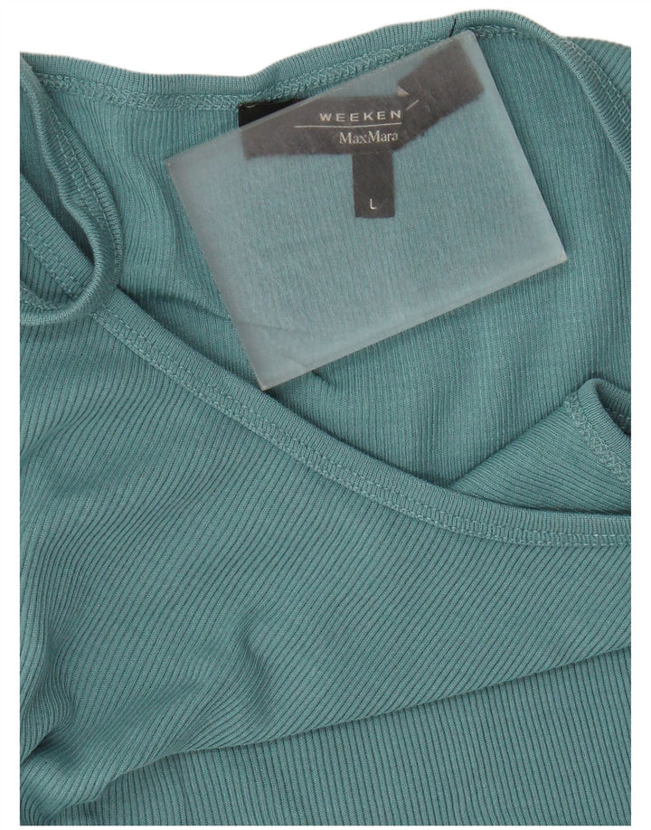 Max Mara Womens Weekend Crop Cami Top Reino Unido 14 Grande Azul