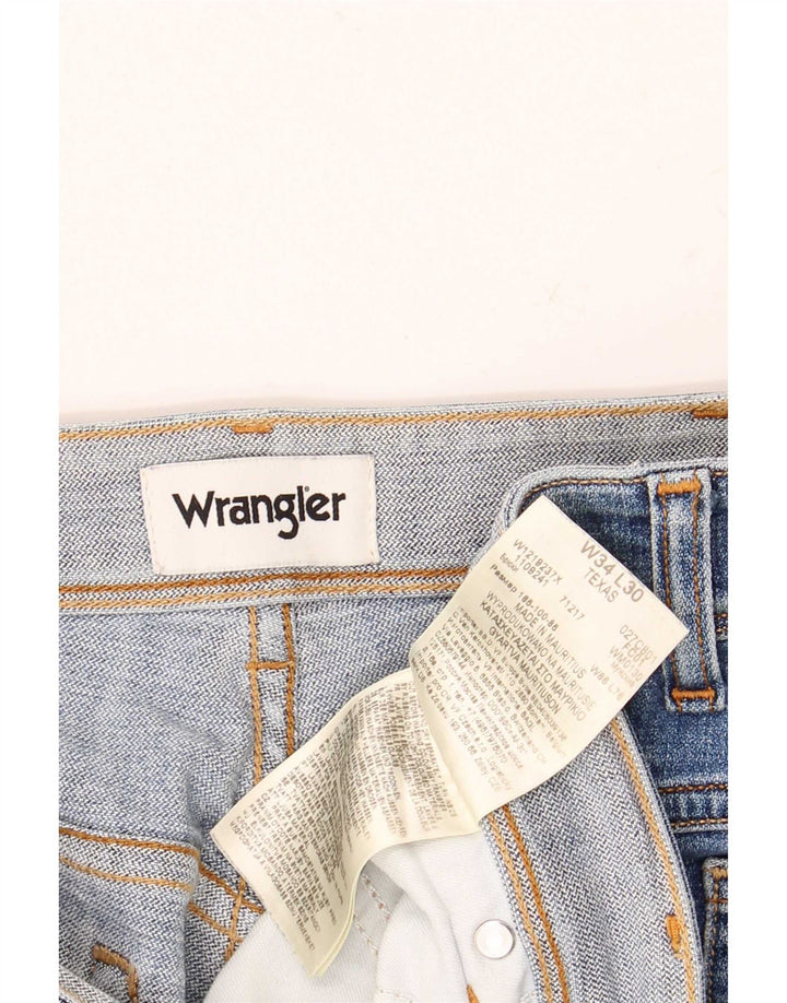 Wrangler Masculino Texas Straight Jeans W34 L30 Azul Algodão