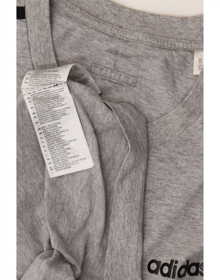 Camiseta masculina Adidas grande algodão manchado cinza