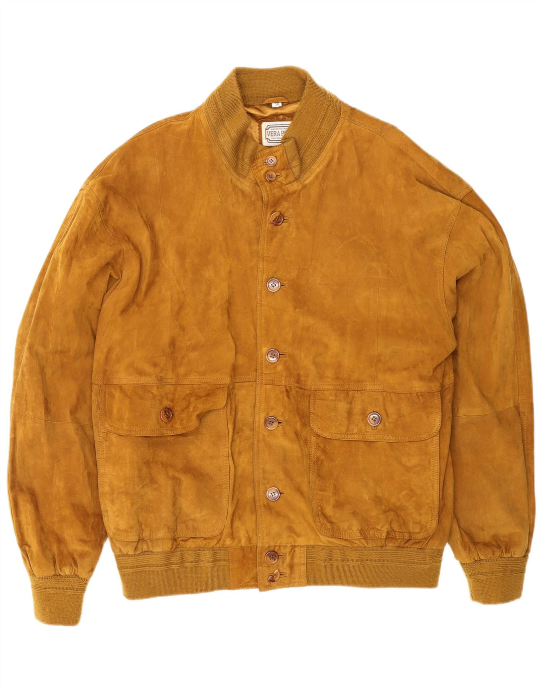 Jaqueta bomber masculina VINTAGE de camurça IT 50 grande couro marrom