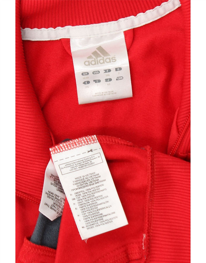 ADIDAS Mens Tracksuit Top Jacket UK 42/44 Grande Vermelho Colourblock Poliéster