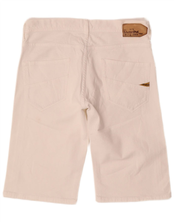 Shorts jeans masculino Meltin' Pot W34 grande algodão branco