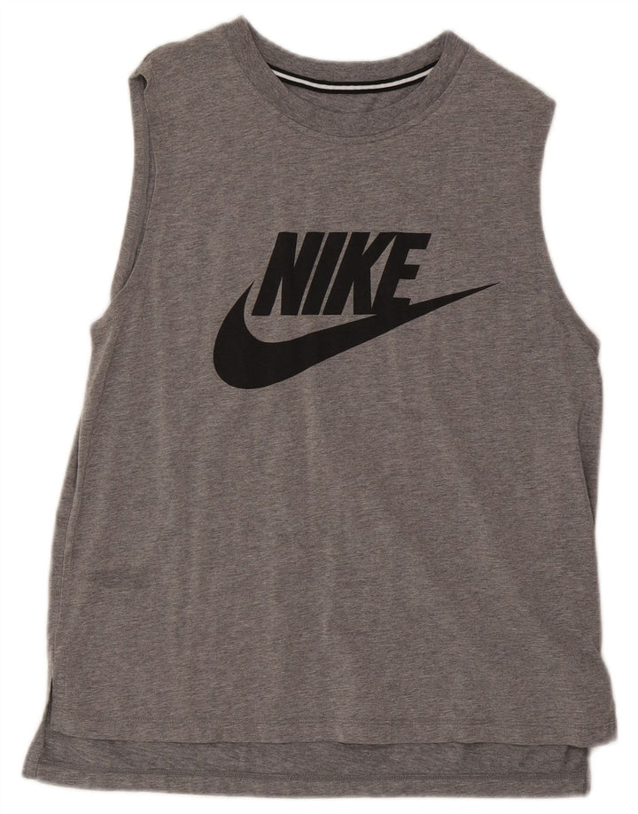 Colete gráfico Nike masculino Top cinza médio algodão manchado