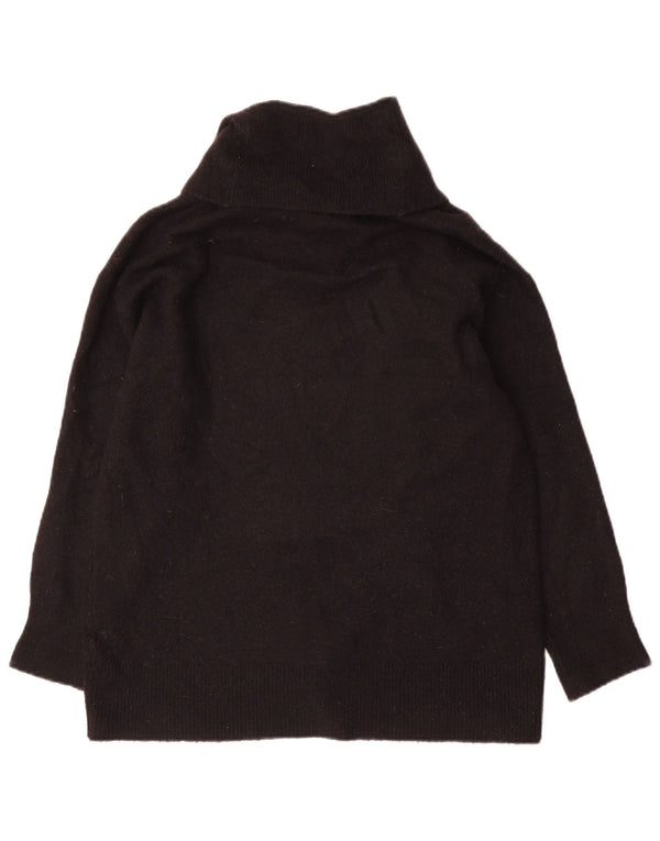 Massimo Dutti Womens Oversized Roll Neck Jumper Sweater UK 10 Small Black