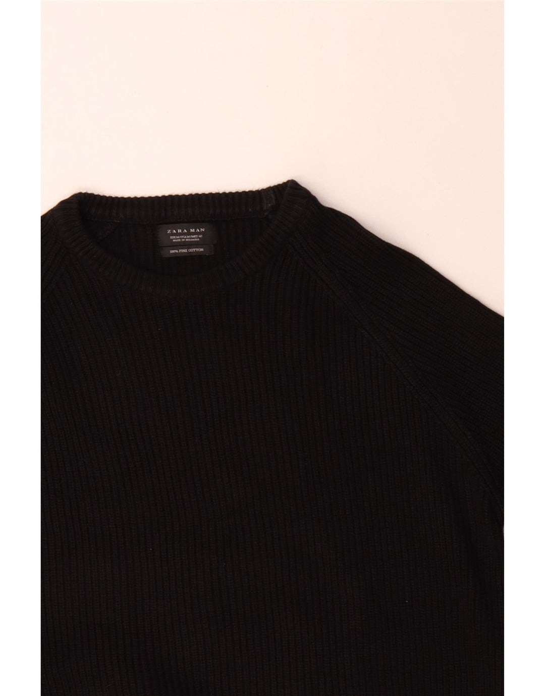 Zara Suéter masculino com gola canoa médio algodão preto