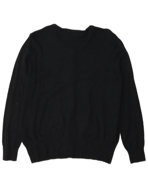 Suéter cardigã feminino Marks & Spencer Reino Unido 16 grande viscose preta