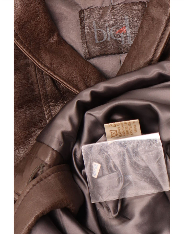 Casaco de couro masculino vintage Reino Unido 38 couro marrom médio