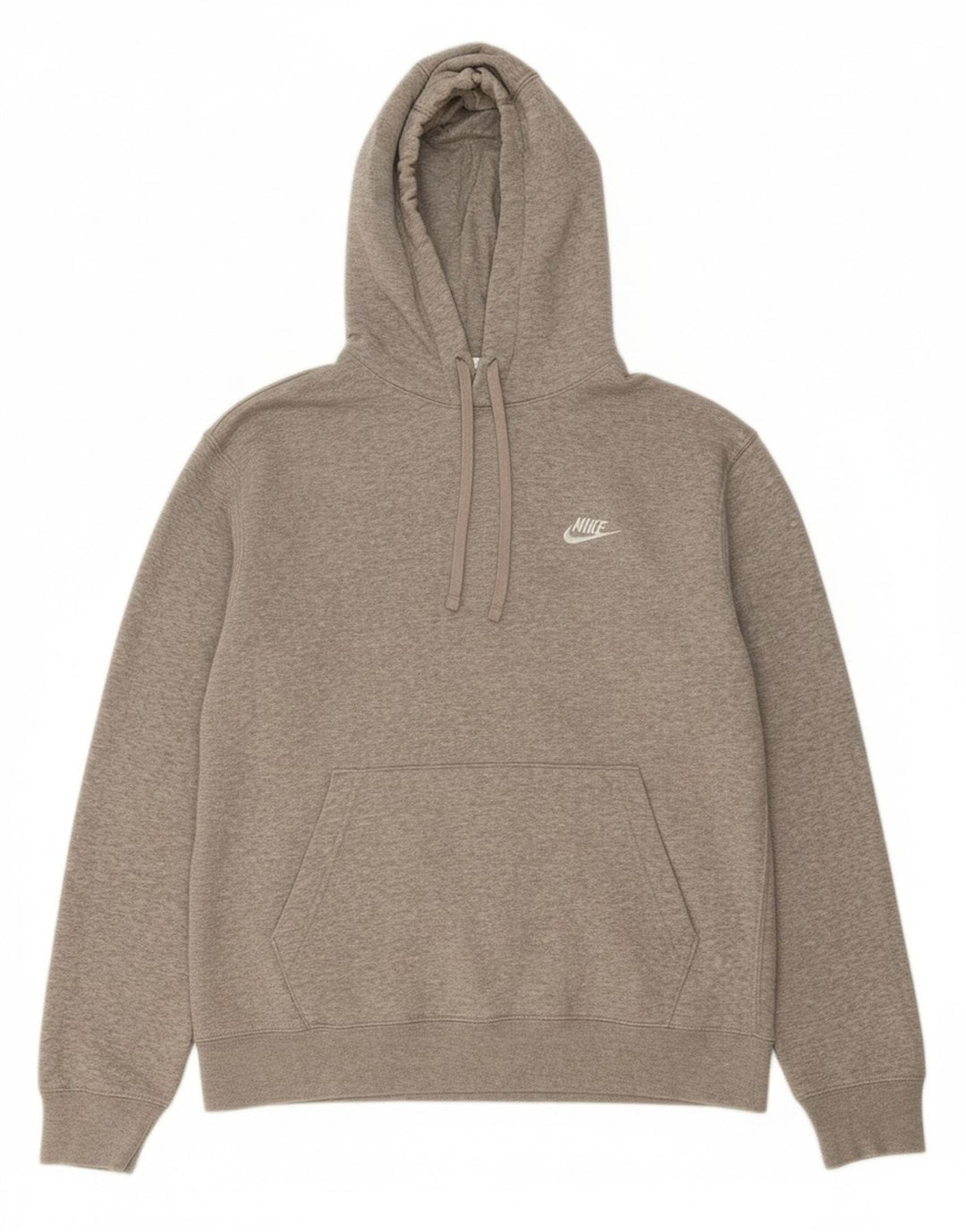 NIKE Mens Hoodie Jumper Grande Algodão Cinza