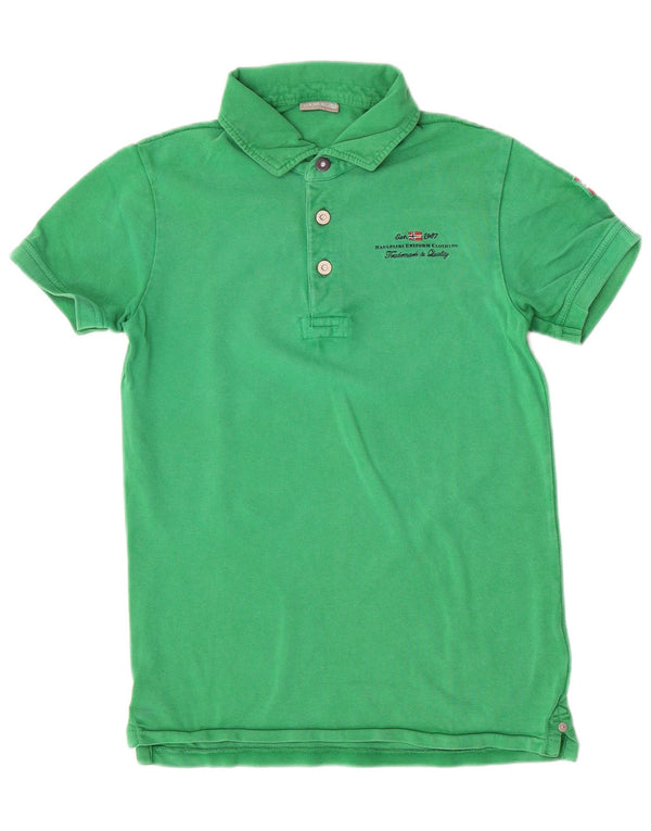 Polo Napapijri Boys Geographic 13-14 Anos Verde Algodão