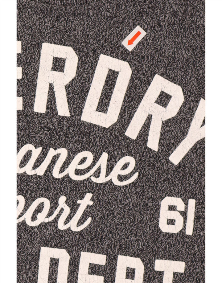 Camiseta masculina gráfica SUPERDRY Top algodão manchado cinza médio
