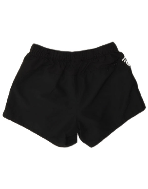 Shorts esportivos gráficos femininos The North Face UK 10 pequeno poliéster preto