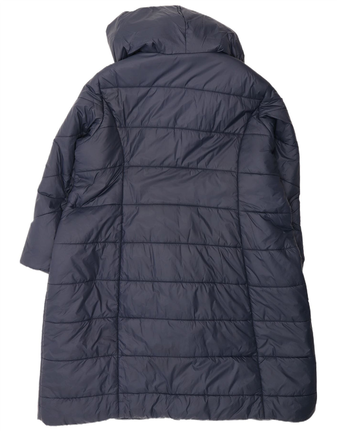 Monsoon Casaco feminino acolchoado com capuz e grandes dimensões UK 22 2XL poliéster azul marinho
