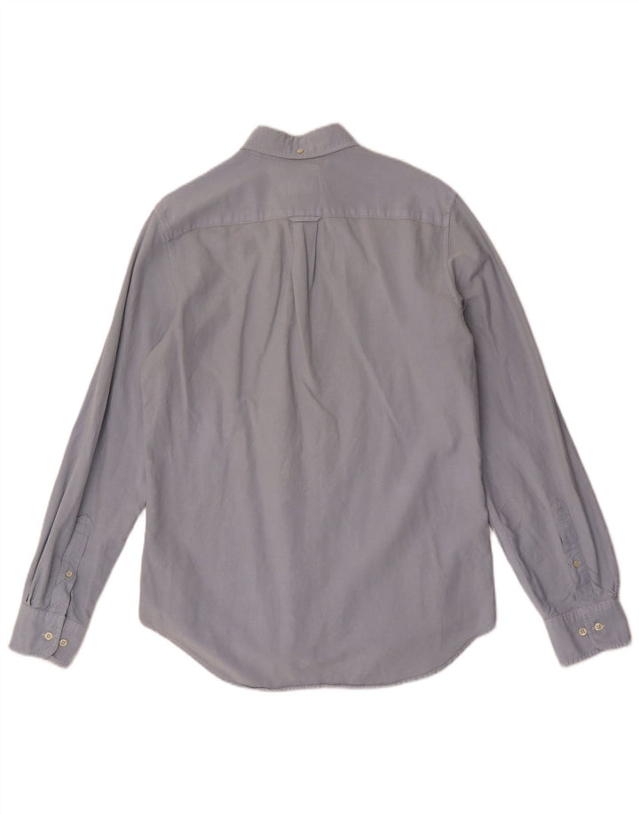 Camisa masculina GANT justa azul médio algodão