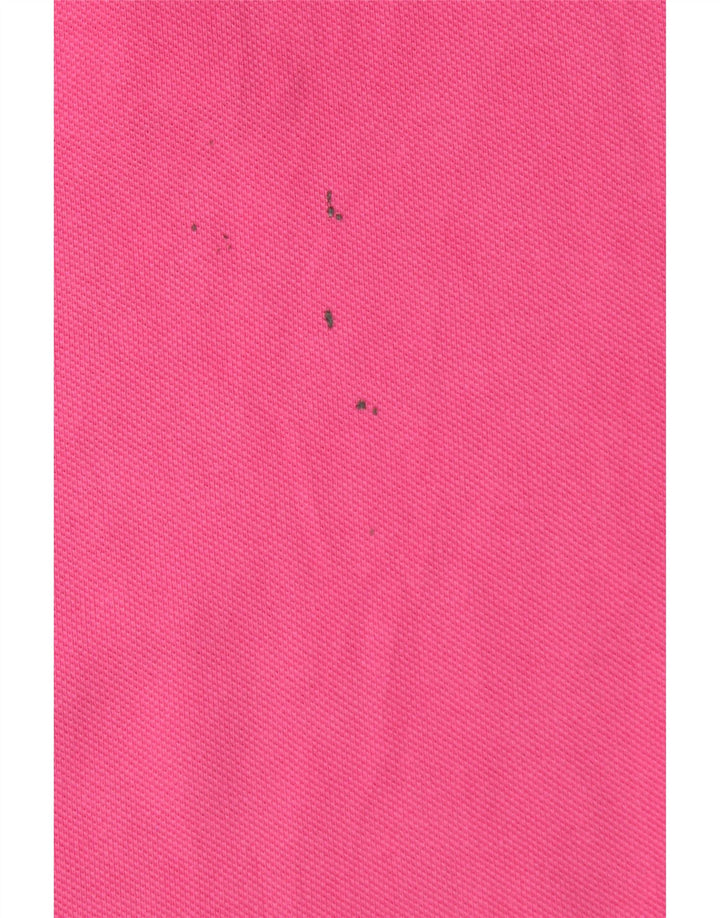 Camisa polo feminina Adidas UK 12 algodão rosa médio