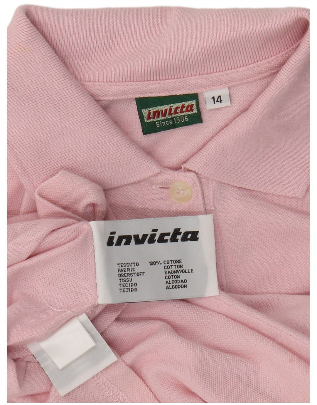 Vestido polo feminino sem mangas INVICTA Reino Unido 14 algodão rosa médio