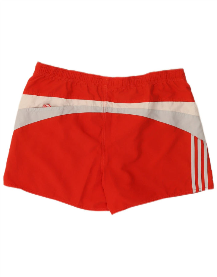 Shorts esportivos masculinos Adidas grande bloco colorido vermelho