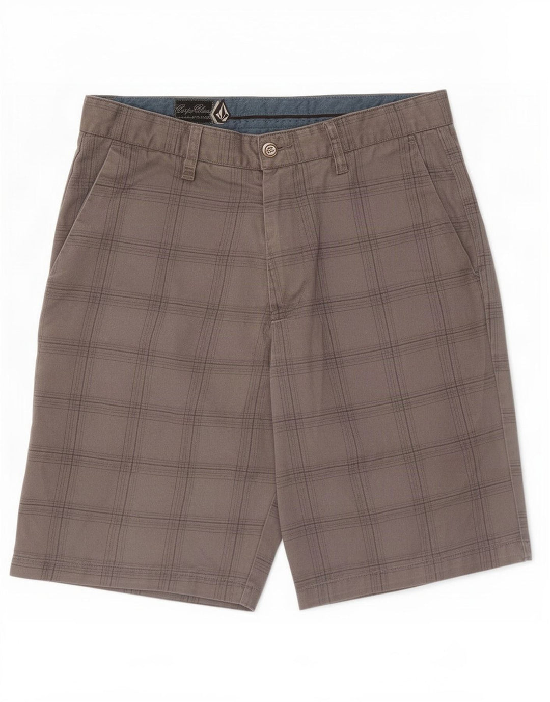 Volcom Mens Chino Shorts Médio W32 Cinza Xadrez
