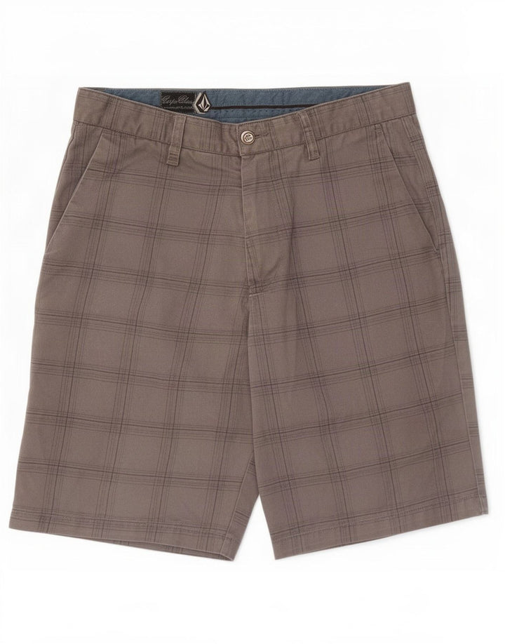 Volcom Mens Chino Shorts Médio W32 Cinza Xadrez