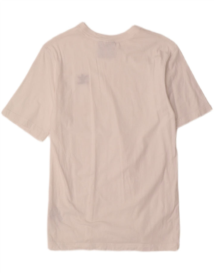Adidas Mens T-Shirt Top Pequeno Algodão Branco
