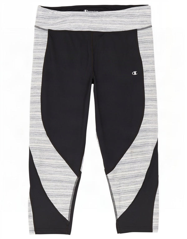 Leggings capri femininas Champion UK 20 2XL poliéster listrado preto
