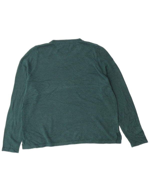 Suéter feminino MARKS & SPENCER com gola redonda UK 20 2XL acrílico verde