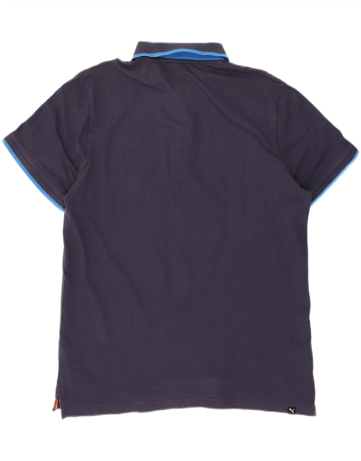 PUMA Mens Polo Shirt XL Navy Blue Cotton Vintage Puma and Second-Hand Puma from Messina Hembry 