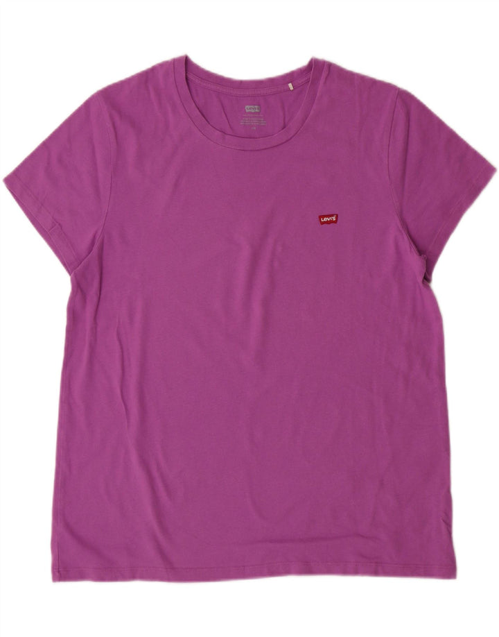 LEVI'S Womens T-Shirt Top UK 16 Large Purple Cotton Vintage Levi's and Second-Hand Levi's from Messina Hembry 