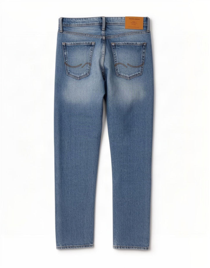 Jack & Jones Masculino Chris Straight Jeans W30 L32 Azul Algodão