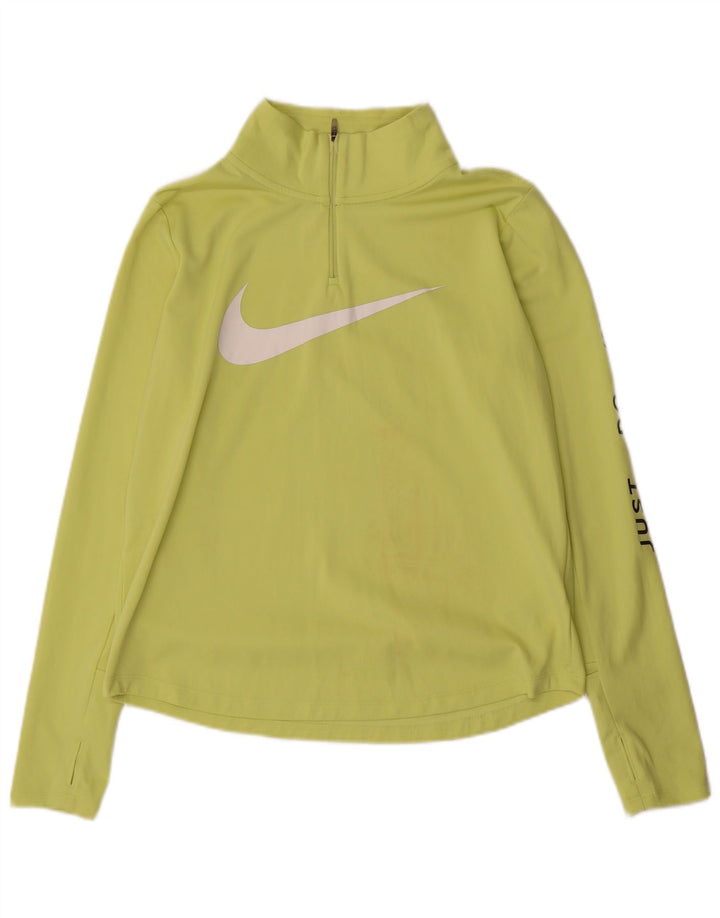 Nike Womens Dri Fit Graphic Pullover Treino Top Reino Unido 14 Médio Verde
