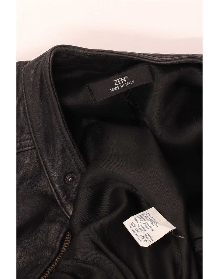Jaqueta de couro masculina Zen EU 50 couro preto médio
