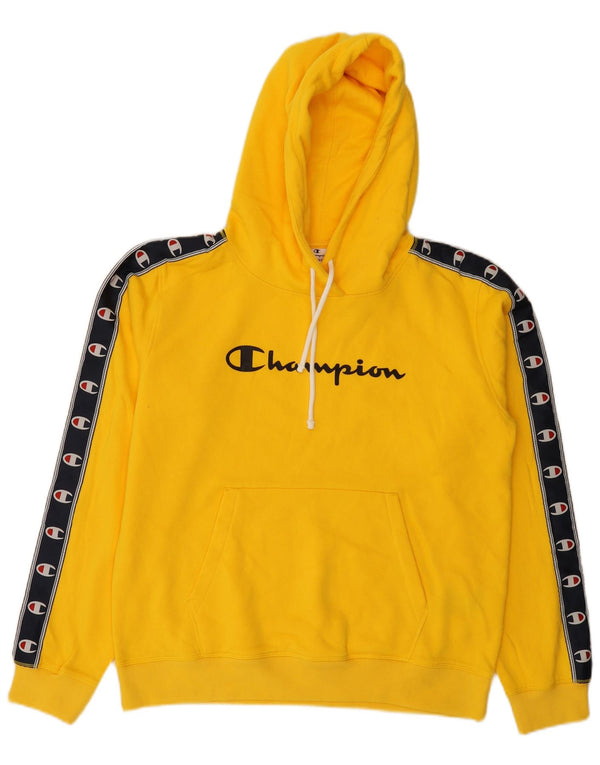 Jumper com capuz gráfico masculino Champion grande algodão colorido amarelo