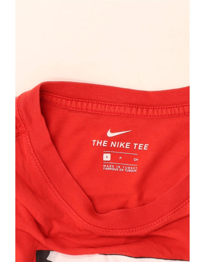 Camiseta Nike masculina gráfica top pequeno algodão vermelho