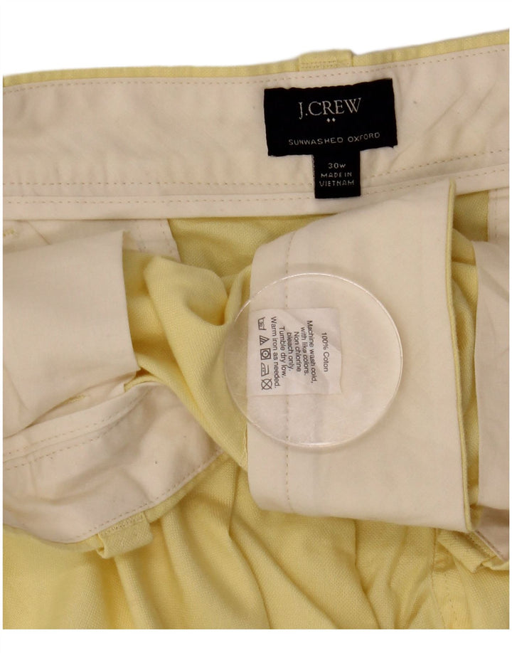 J. CREW Mens Chino Shorts W30 Algodão Amarelo Médio