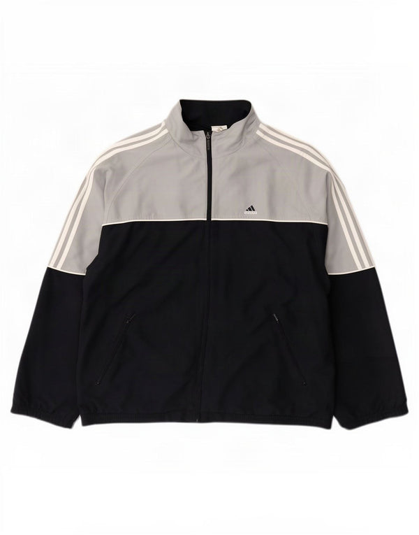 Adidas Mens Tracksuit Top Jacket UK 46/48 XL Azul Marinho Colorblock