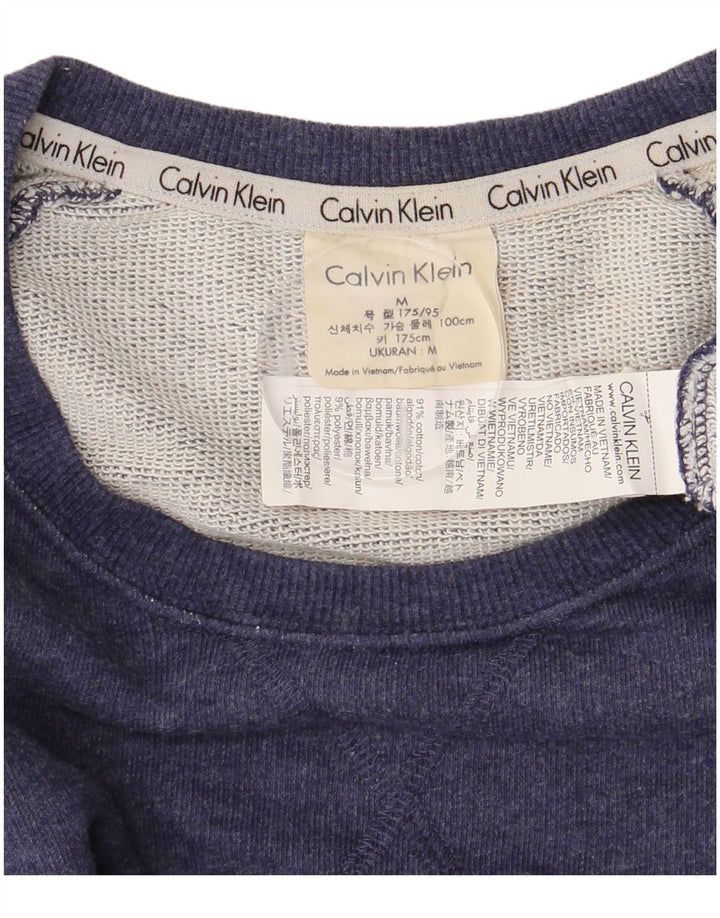 CALVIN KLEIN moletom gráfico masculino jumper médio azul marinho colorblock