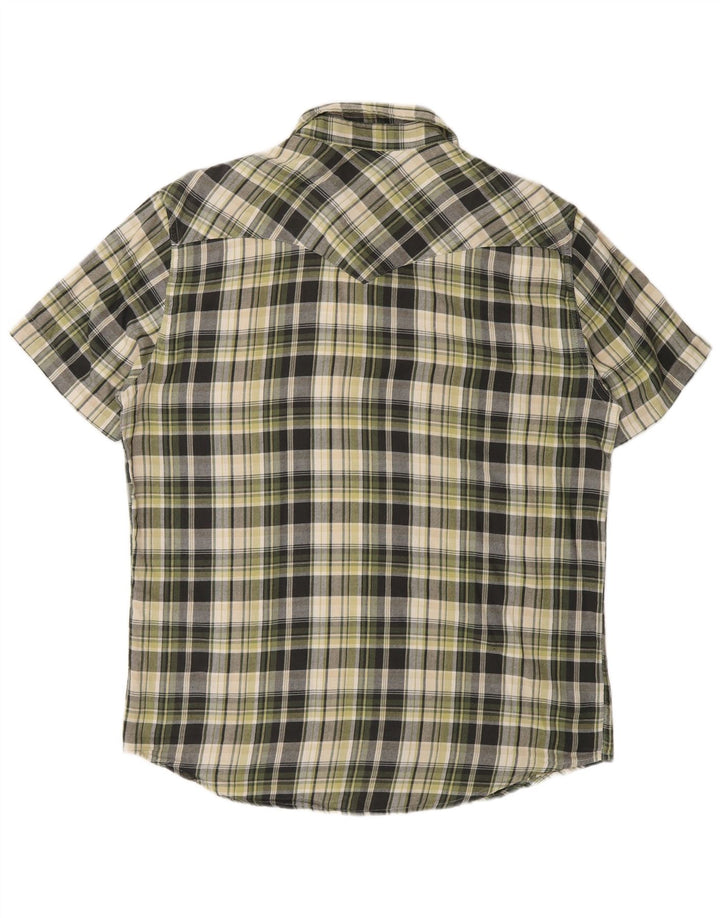 Camisa masculina Levi's manga curta regular fit algodão xadrez verde médio