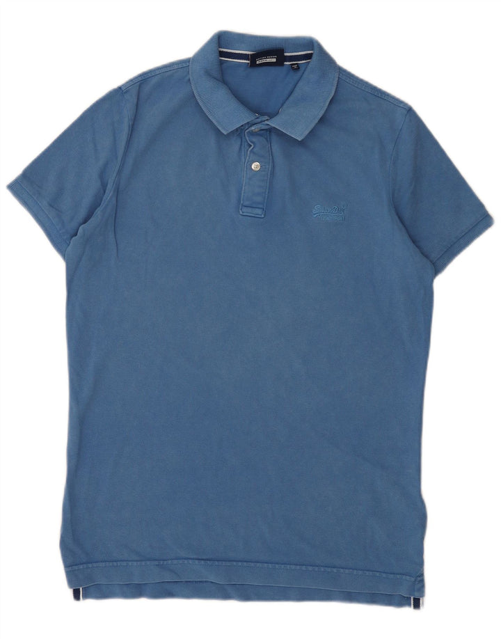 Camisa polo masculina Superdry grande algodão azul