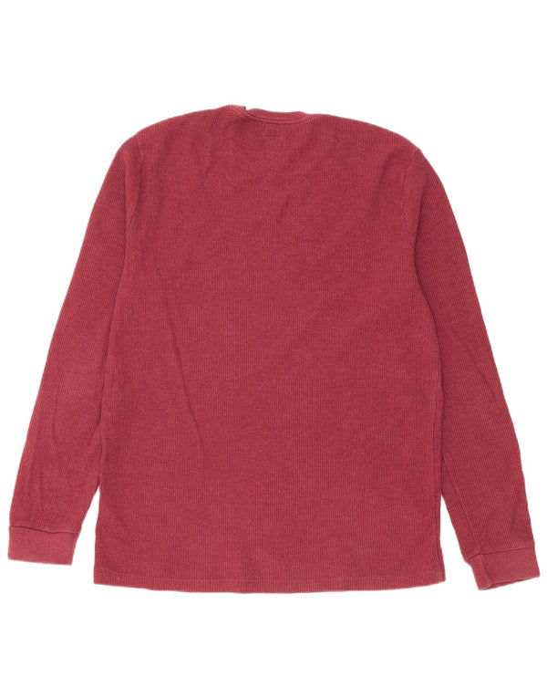 Jack Wills Top masculino de manga comprida médio algodão Borgonha