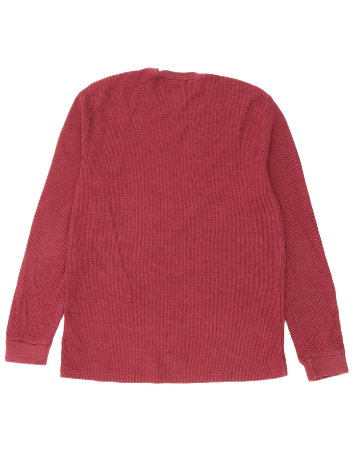 Jack Wills Top masculino de manga comprida médio algodão Borgonha