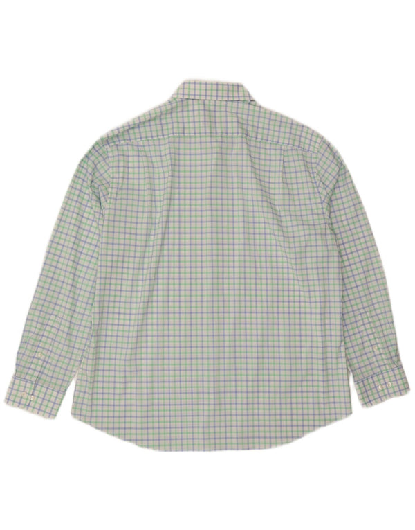 Tommy Hilfiger Camisa masculina de ajuste atlético tamanho 18 2XL guingão multicolorido