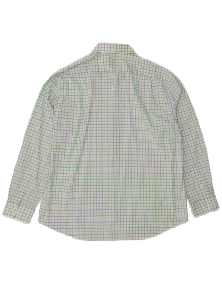 Tommy Hilfiger Camisa masculina de ajuste atlético tamanho 18 2XL guingão multicolorido