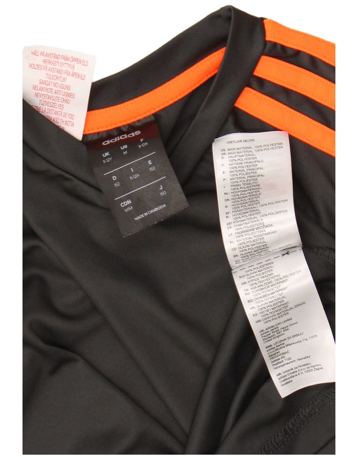 Camiseta Adidas Boys Climalite Graphic Top 11-12 Anos Cinza Poliéster