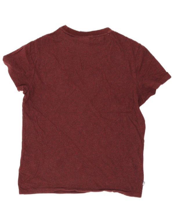 Camiseta masculina Superdry Top médio algodão manchado Borgonha
