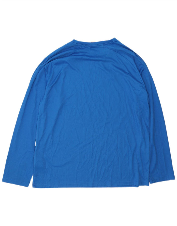 Puma Mens Top Manga Longa Grande Listrado Azul Poliéster