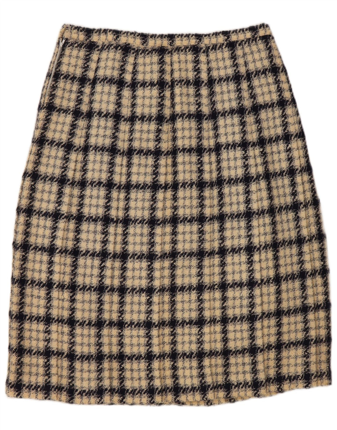 Saia feminina VINTAGE linha A W30 xadrez bege médio