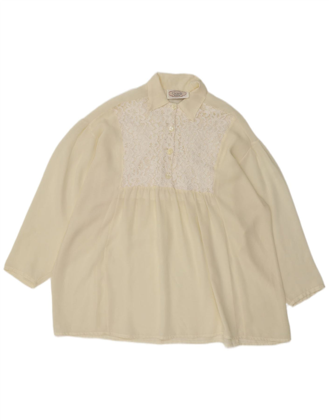 Pulôver feminino vintage blusa oversized UK 18 XL off white poliéster