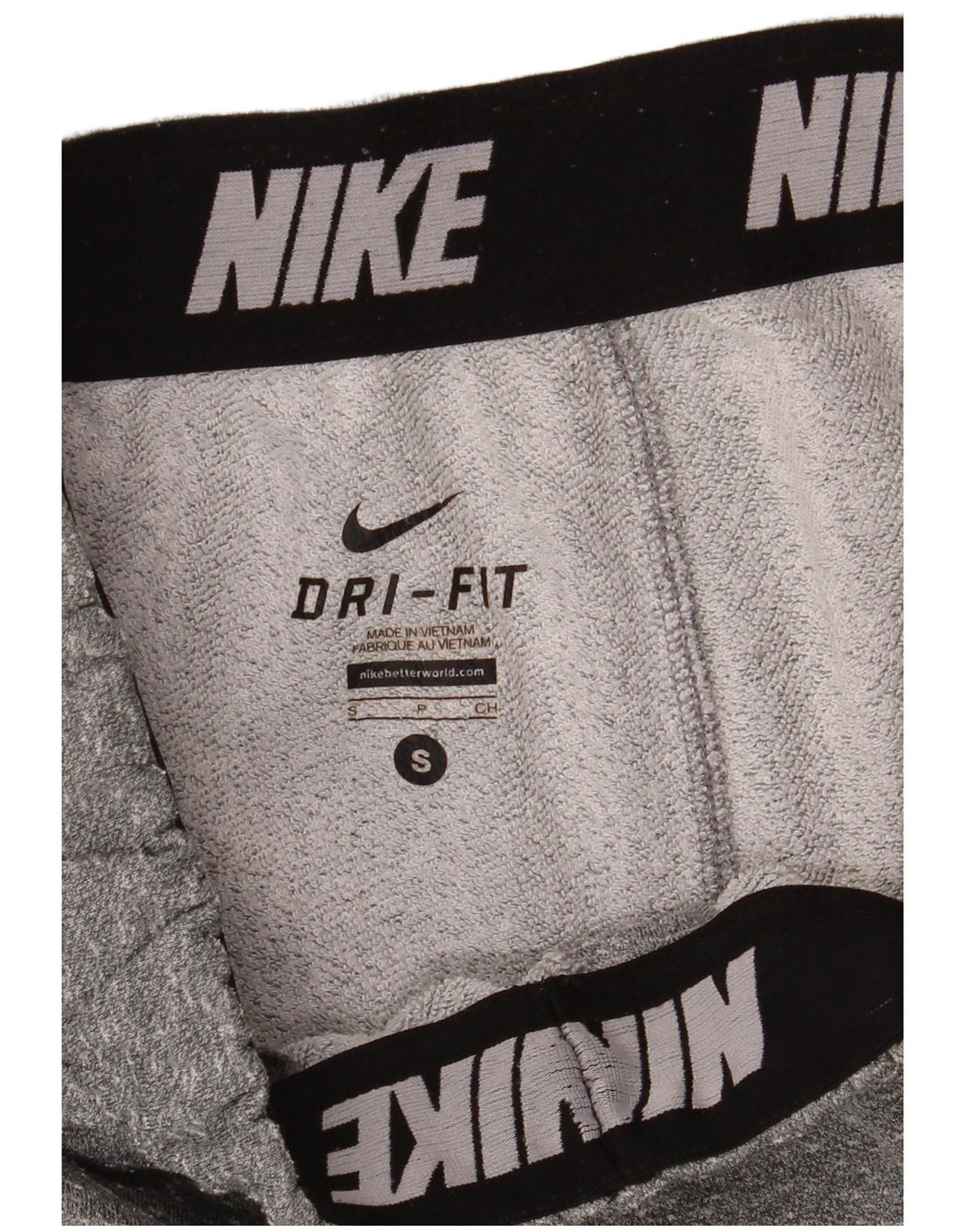 Calça esportiva masculina Nike Dri Fit joggers pequena cinza manchada de poliéster