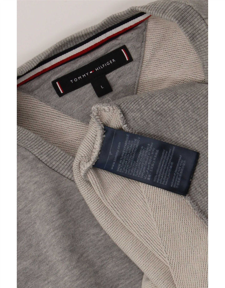 Tommy Hilfiger moletom masculino jumper grande cinza colorblock algodão