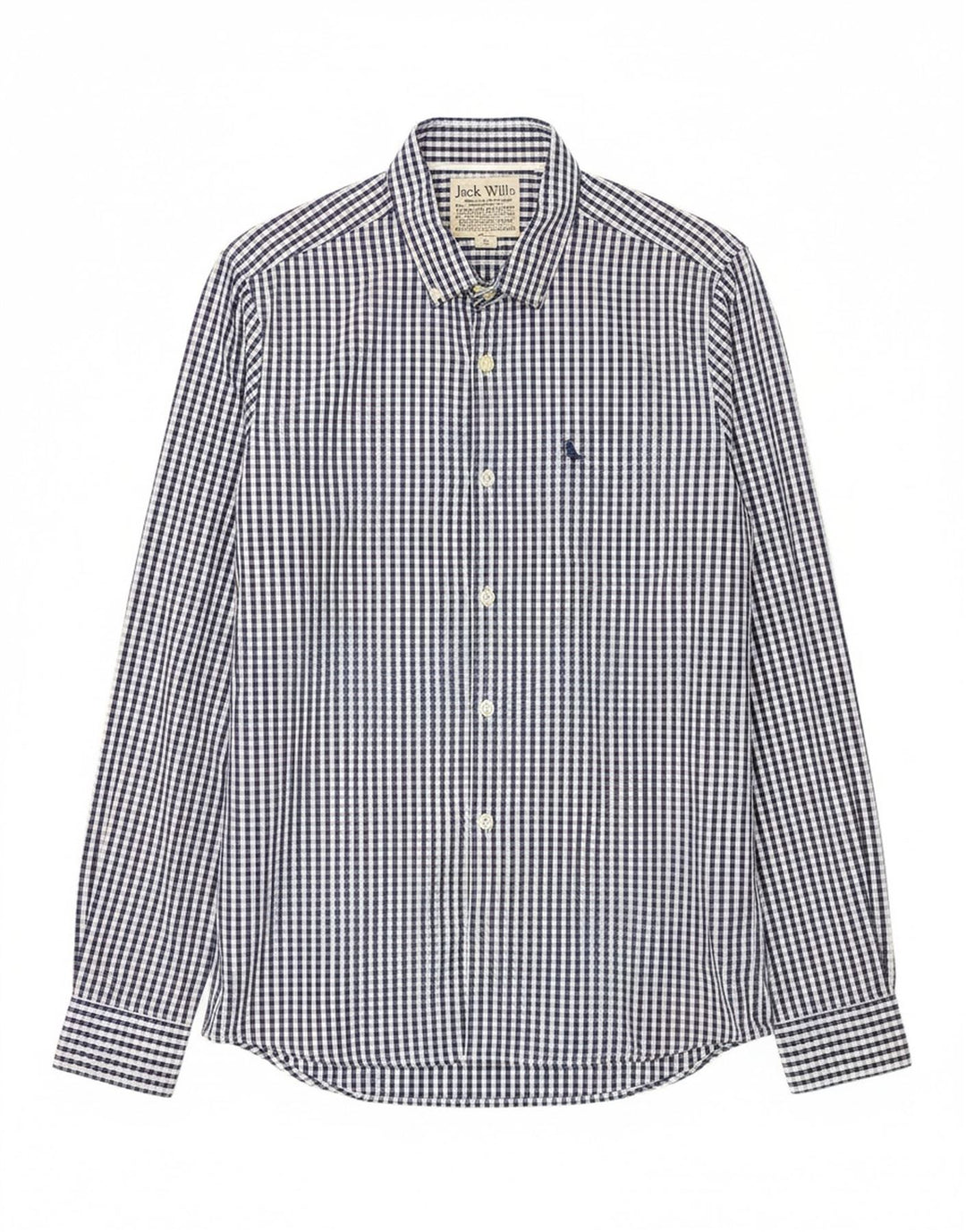 Camisa masculina JACK WILLS de algodão xadrez azul médio